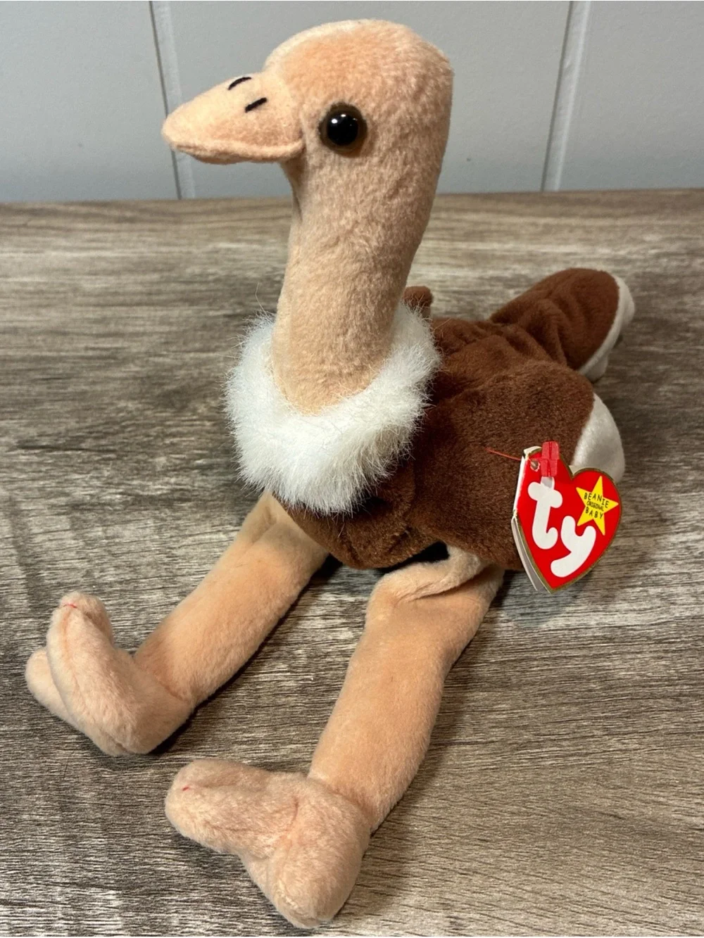 Ty Beanie Baby Stretch The Ostrich Plush Bday Sept 21 1997 Retired